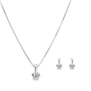 Conjunto Estrela Zircônias Prata 925