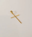 Pingente Cruz Lisa Banhada a Ouro 18K