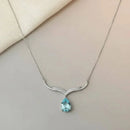 Colar Gota Pedra Azul Fusion