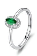 Anel Oval Pedra Esmeralda Fusion
